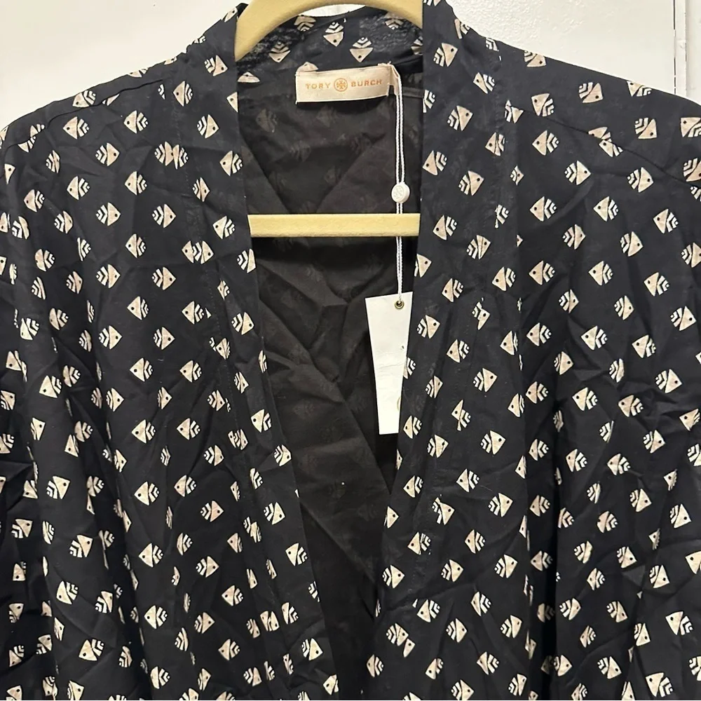 NWT Tory Burch Sloan Kettering Robe 2018 King Fish Print Cotton OS limited RARE